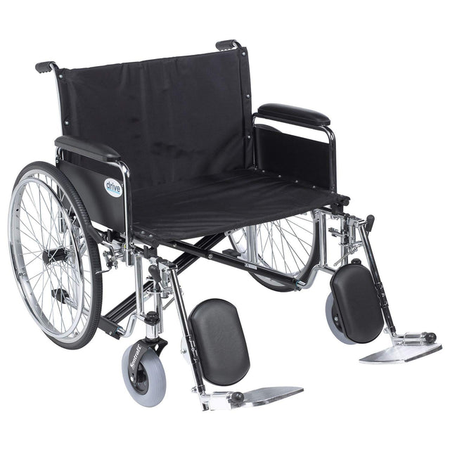 Sentra Ec Heavy Duty Extra Wide Wheelchair, Detachable Full Arms - BeHope