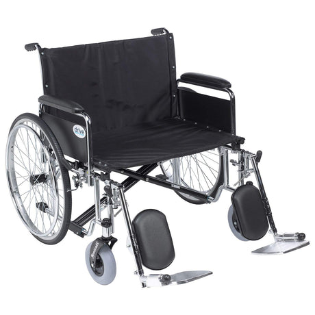 Sentra Ec Heavy Duty Extra Wide Wheelchair, Detachable Full Arms, Elevating Leg Rests, 26" Seat - BeHope
