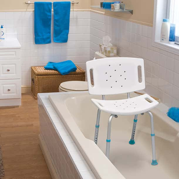 Adjustable Bath And Shower Chair With Non-slip Seat And Backrest, White - BeHope