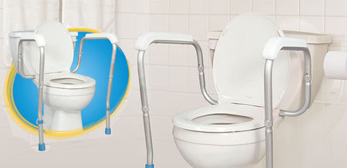 Aquasense Adjustable Toilet Safety Rails, To Floor - BeHope
