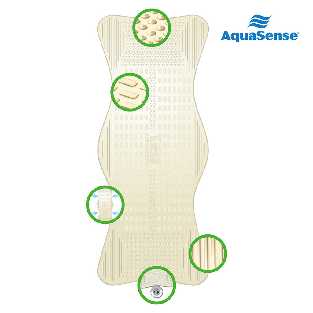 AquaSense Bath Mat, Contoured with Invigorating Massage Zones - BeHope