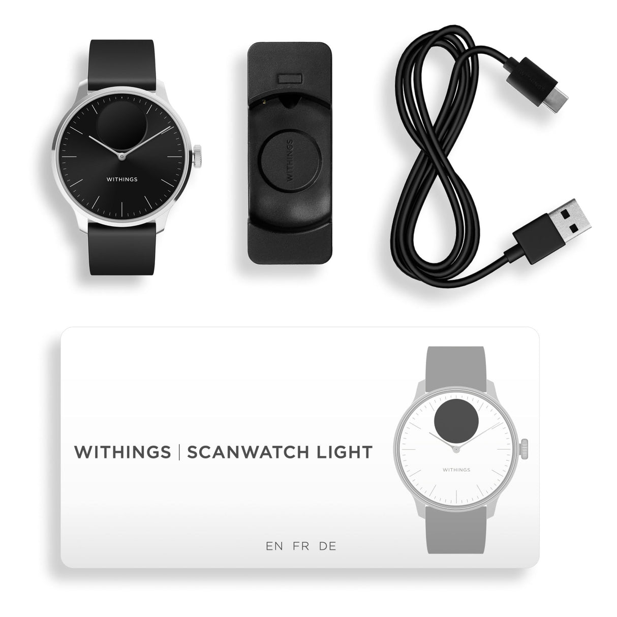 Smartwatch ScanWatch Llight 37mm Withings 24 Hour Grayscale OLED display