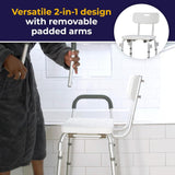 Shower Chair With Back And Removable Padded Arms - BeHope
