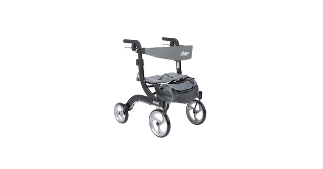 Nitro Euro Style Rollator Rolling Walker, Hemi Height, Black - BeHope