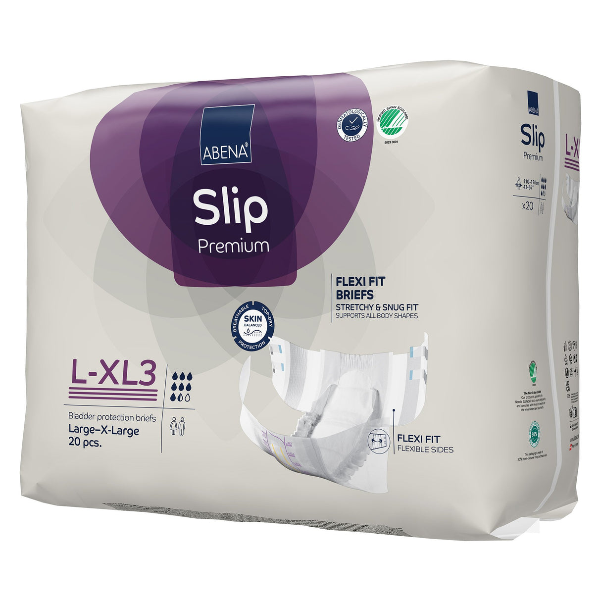 Unisex Adult Incontinence Brief Abena Slip Flexi Fit Large / X-Large Disposable Heavy Absorbency