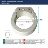Hinged Toilet Seat Riser, Standard Seat - BeHope