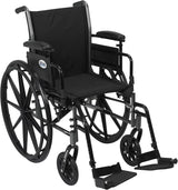 Cruiser Iii Light Weight Wheelchair With Flip Back Removable Arms, Adjustable Height Desk Arms, Swing Away Footrests, 20" - BeHope