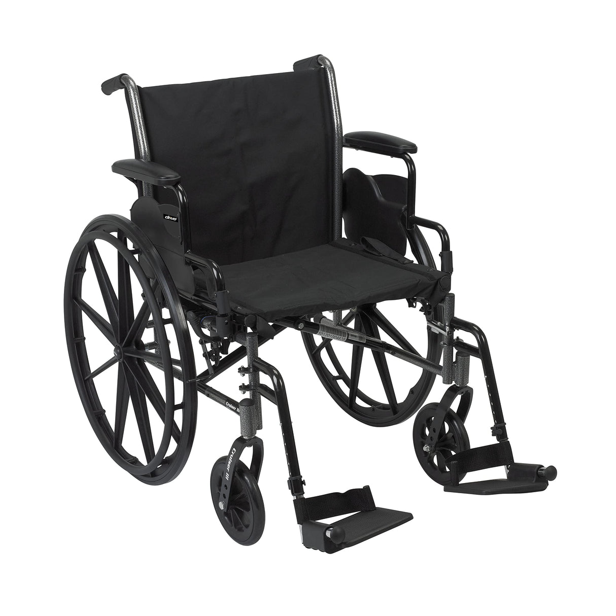 Cruiser Iii Light Weight Wheelchair With Flip Back Removable Arms, Adjustable Height Desk Arms, Swing Away Footrests, 20" - BeHope