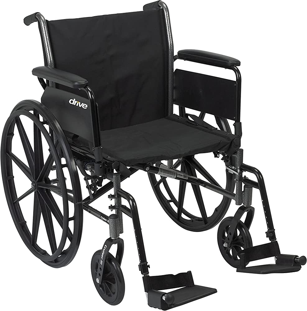 Cruiser Iii Light Weight Wheelchair With Flip Back Removable Arms, Adjustable Height Desk Arms, Swing Away Footrests, 16" - BeHope