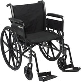 Cruiser Iii Light Weight Wheelchair With Flip Back Removable Arms, Full Arms, Swing Away Footrests, 16" Seat - BeHope