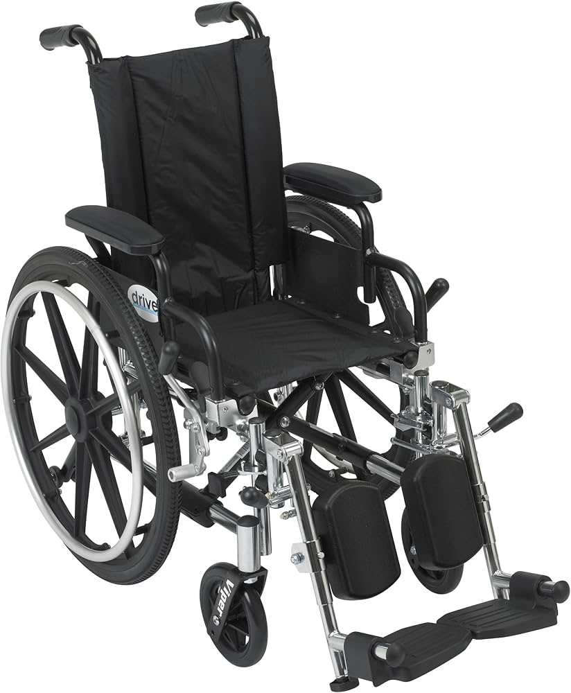Viper Wheelchair With Flip Back Removable Arms, Desk Arms, Elevating Leg Rests, 12" Seat - BeHope