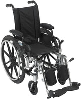 Viper Wheelchair With Flip Back Removable Arms, Desk Arms, Elevating Leg Rests, 12" Seat - BeHope