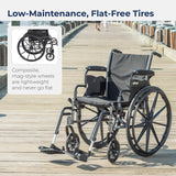 Cruiser Iii Light Weight Wheelchair With Flip Back Removable Arms, Desk Arms, Swing Away Footrests, 18" Seat - BeHope