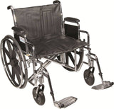 Sentra Ec Heavy Duty Wheelchair, Detachable Full Arms, Swing Away Footrests, 24" Seat - BeHope