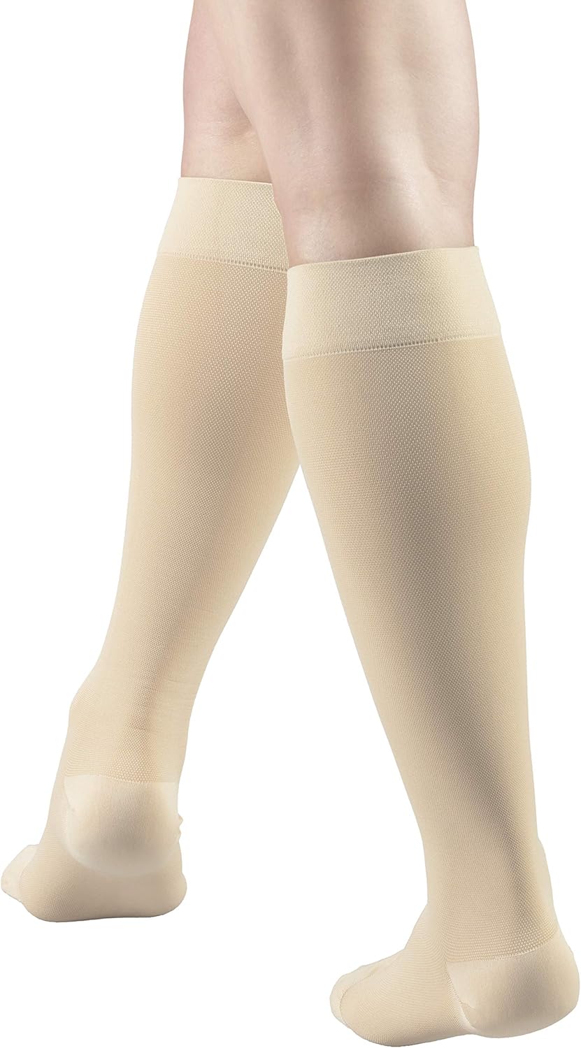 Truform 20-30 mmHg Compression Microfiber Stockings for Men and Women (Pack of 2)