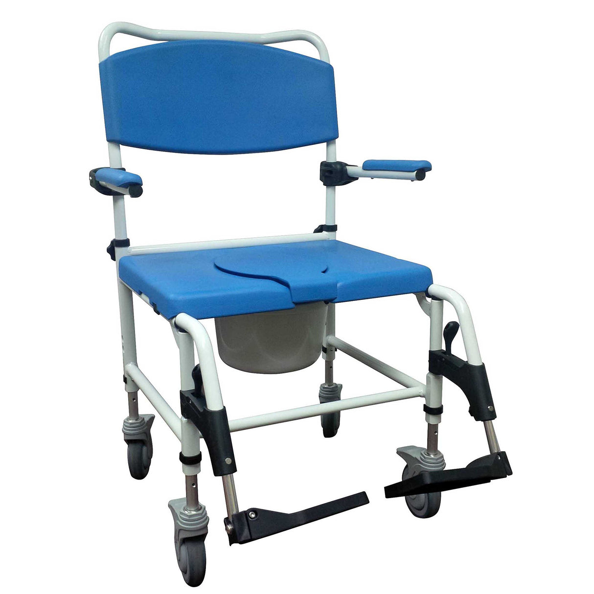 Aluminum Bariatric Rehab Shower Commode Chair With Two Rear-locking Casters - BeHope