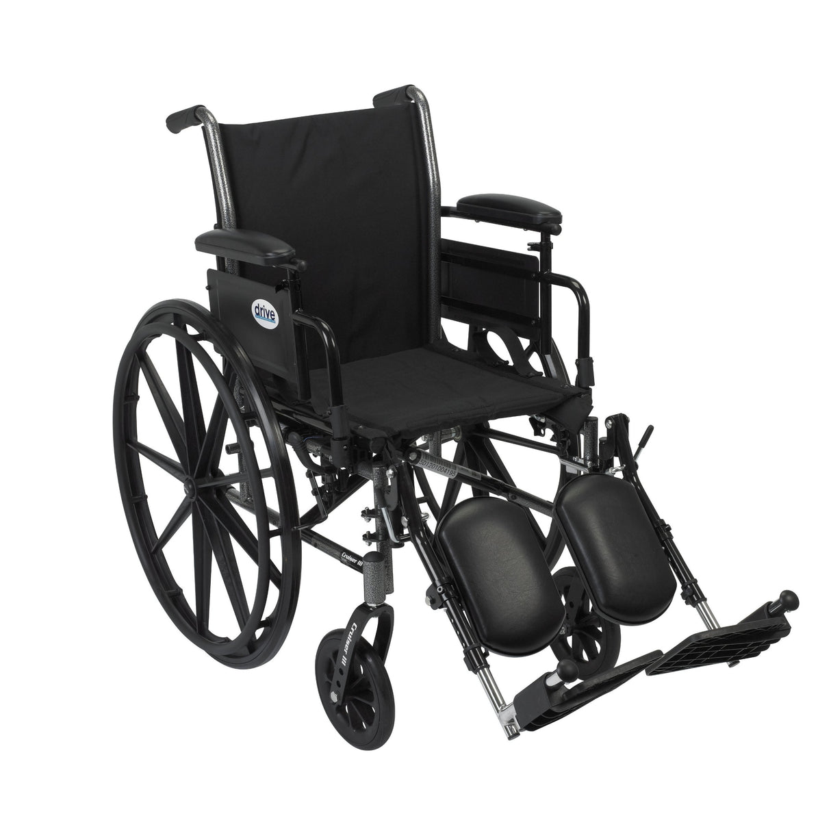Cruiser Iii Light Weight Wheelchair With Flip Back Removable Arms, Adjustable Height Desk Arms, Swing Away Footrests, 20" - BeHope