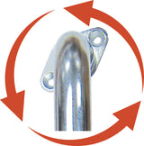 Chrome Knurled Grab Bar with Rotating Flange - BeHope