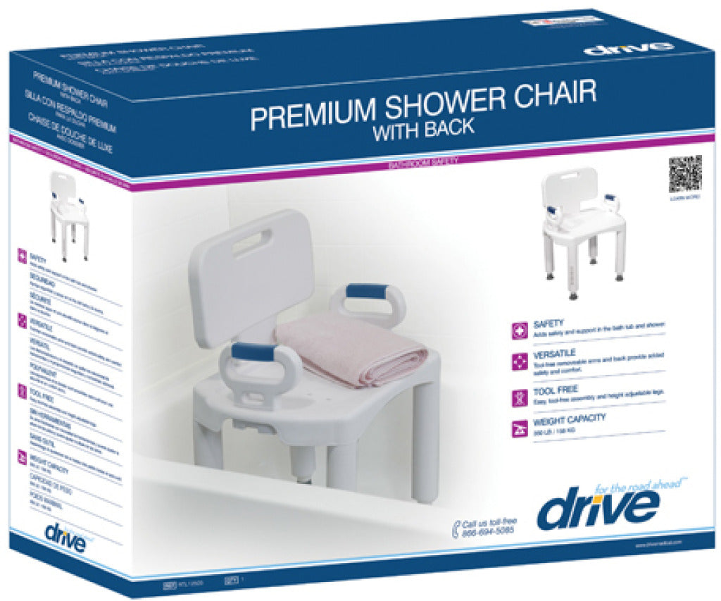 Premium Series Shower Chair with Back and Arms - BeHope