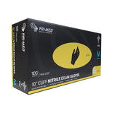 Vital 10.5" Extended Cuff Nitrile Exam Gloves, Chemo/fentanyl Tested, Powder-free Black Medium - Box Of 100 - Behope