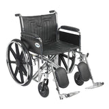 Sentra Ec Heavy Duty Wheelchair, Detachable Full Arms, Elevating Leg Rests, 22" Seat - BeHope