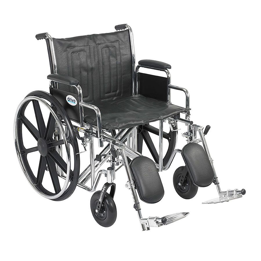 Sentra Ec Heavy Duty Wheelchair, Detachable Desk Arms, Swing Away Footrests, 22" Seat - BeHope