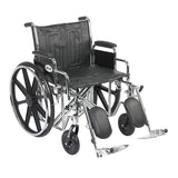 Sentra Ec Heavy Duty Wheelchair, Detachable Desk Arms, Swing Away Footrests, 22" Seat - BeHope