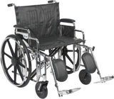 Sentra Ec Heavy Duty Wheelchair, Detachable Full Arms, Elevating Leg Rests, 24" Seat - BeHope