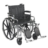 Sentra Extra Heavy Duty Wheelchair, Detachable Desk Arms, Elevating Leg Rests, 20" Seat - BeHope
