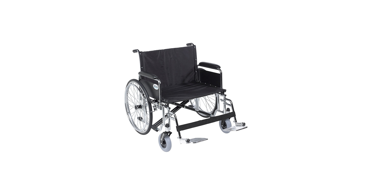 Sentra Ec Heavy Duty Extra Wide Wheelchair, Detachable Full Arms, Swing Away Footrests, 30" Seat - BeHope