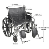 Sentra Ec Heavy Duty Wheelchair, Detachable Desk Arms, Elevating Leg Rests, 24"seat - BeHope