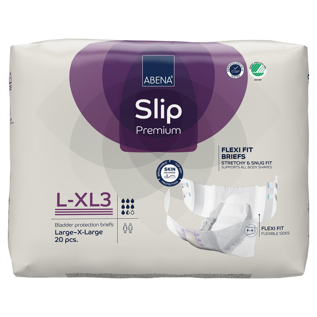 Unisex Adult Incontinence Brief Abena Slip Flexi Fit Large / X-Large Disposable Heavy Absorbency