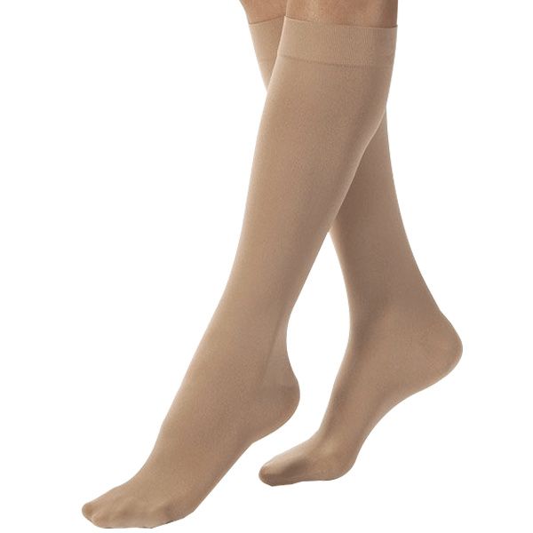 Jobst Opaque Knee High Stockings, Closed Toe, X-large Full Calf, Natural 20-30 Mmhg - Pair Of 1 - Behope