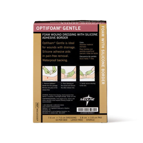 Foam Dressing Optifoam Gentle 3 X 3 Inch With Border Waterproof Backing Silicone Border Square Sterile