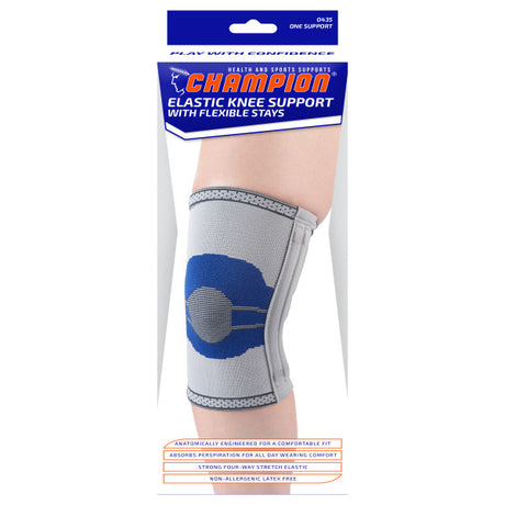 EA/1 ELASTIC KNEE SUPPORT WITH STAYS LIGHT GREY SMALL - BeHope