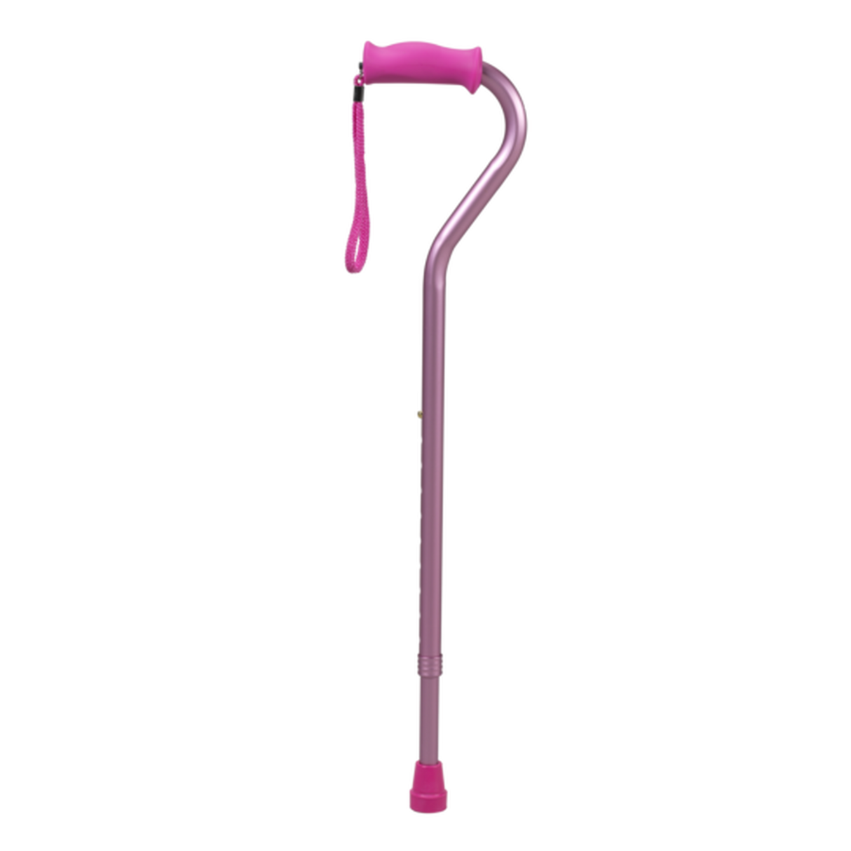 Ea/1 Pcp Offset Cane (30-39") Silicone Handle 7/8" Aluminum Metallic Rose Slip-resistant Tip 300lbs