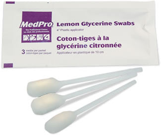 (Cs/10) Bx/25 (3/Pk) Tampons glycérinés au citron