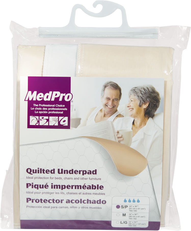 Ea/1 Reusable Underpad White Medium 34In X 36In, Moderate-Heavy Absorbency, Quilted