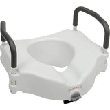 Elevated Raised Toilet Seat With Removable Padded Arms, Standard Seat - BeHope