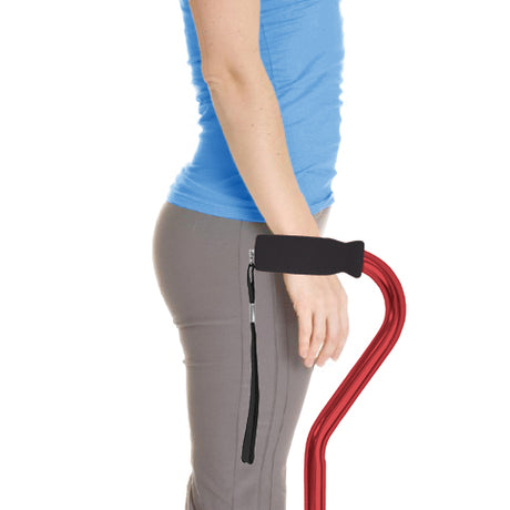 Cane  Offset  Blue Jay Red with Foam Handle