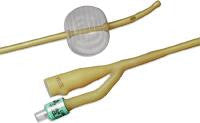 Bx/12  Lubricath Carson 2-Way Med Olive Coude-Tip Single-Eye Foley Cath 22Fr 5Cc Balloon Non-Returnable