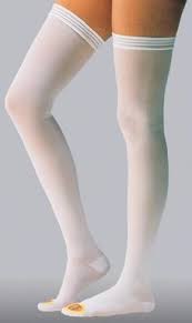 Pr/1 Jobst Anti-Embolism Stockings, Thigh High, Lg, Regular, White