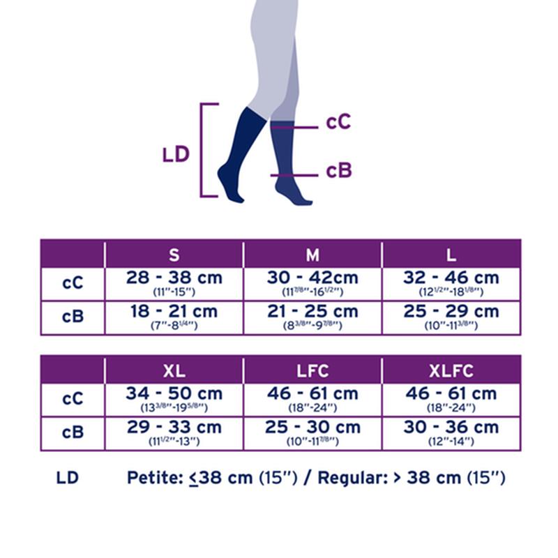 Jobst Softfit Opaque Knee High Closed Toe, Size L, 15-20mmhg, Classic Blackmore Info... - BeHope