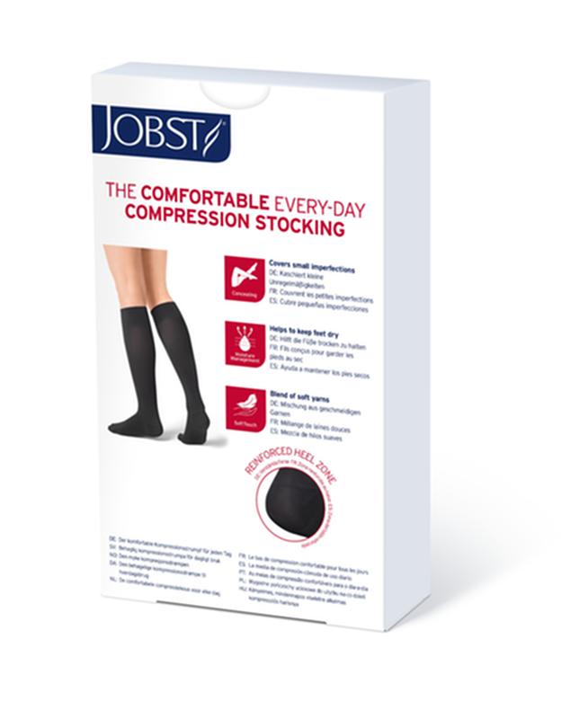 Jobst Softfit Opaque Knee High Closed Toe, Size M, 15-20mmhg, Classic Blackmore Info... - BeHope