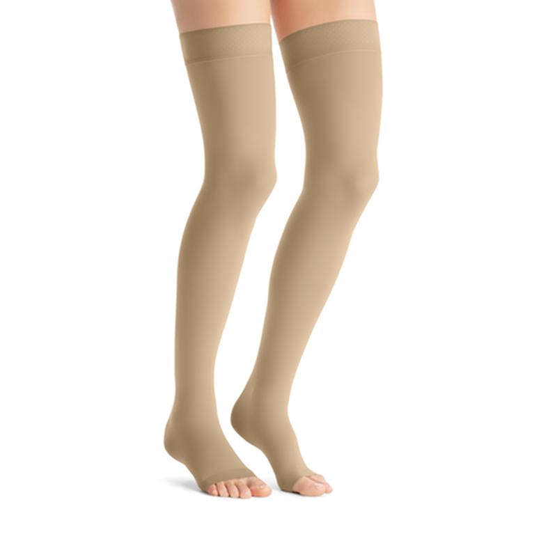 Pr/1 Jobst Opaque Women, Thigh High W/Sil Dot Band, 20-30Mmhg, Sm, Natural, Open Toe