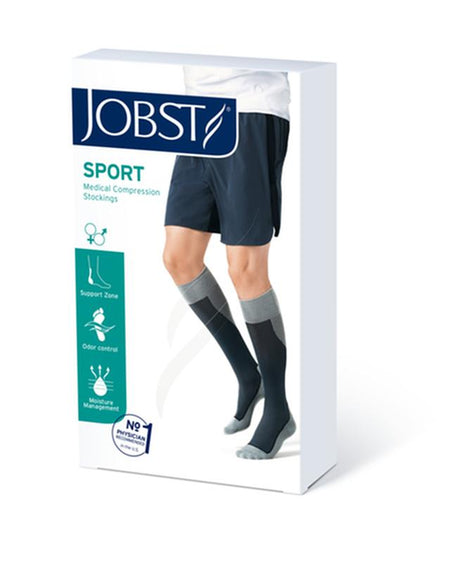 Jobst Sport Stocking Unisex, 15-20mmhg, Lg, Grey/black, Closed Toemore Info... - BeHope