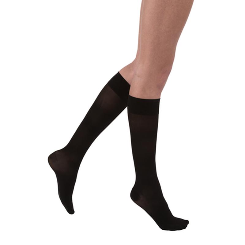 Pr/1 Jobst Softfit Ultrasheer - Botas altas hasta la rodilla con punta cerrada, talla S, 15-20 mmhg, color negro clásico