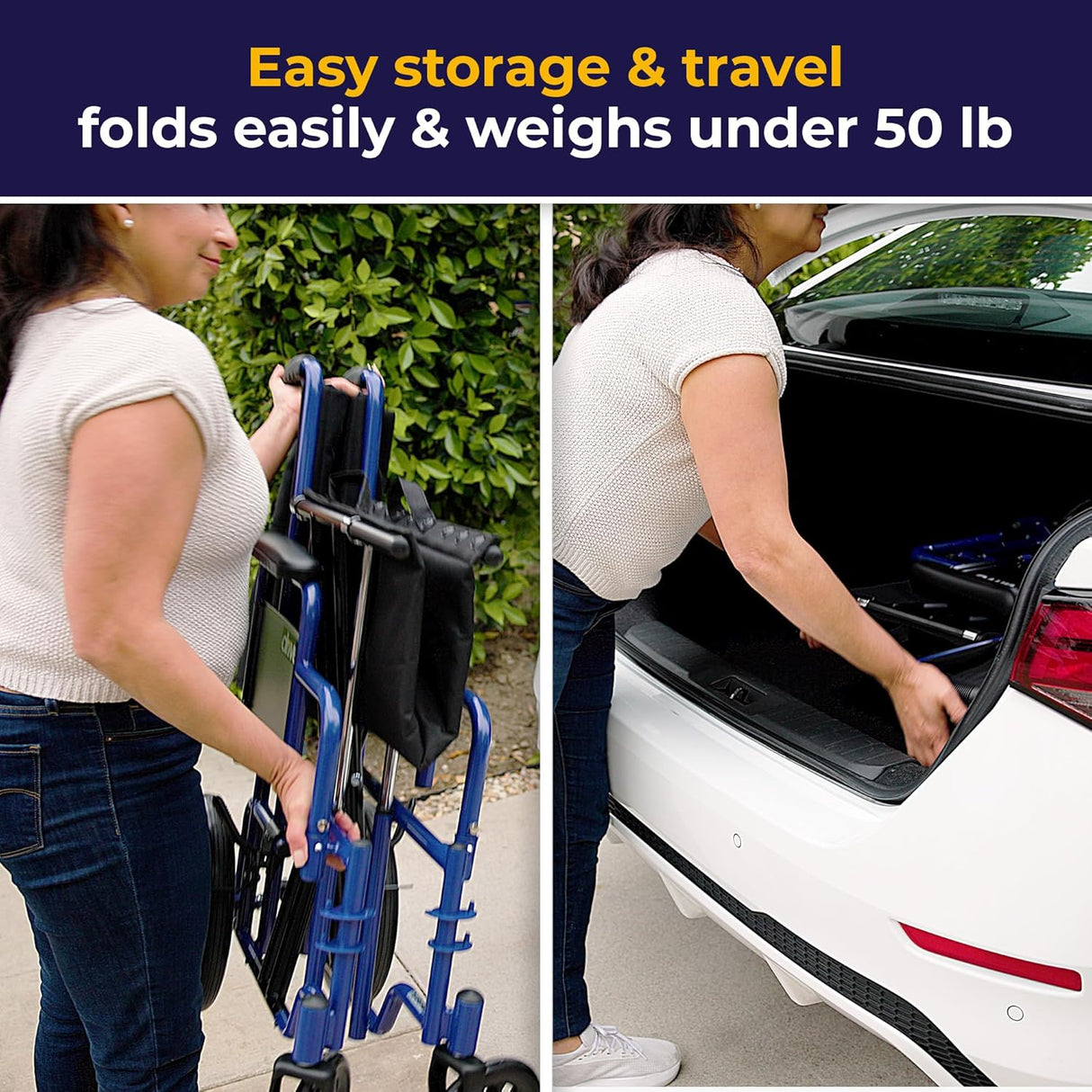 Bariatric Heavy Duty Transport Wheelchair with Swing Away Footrest