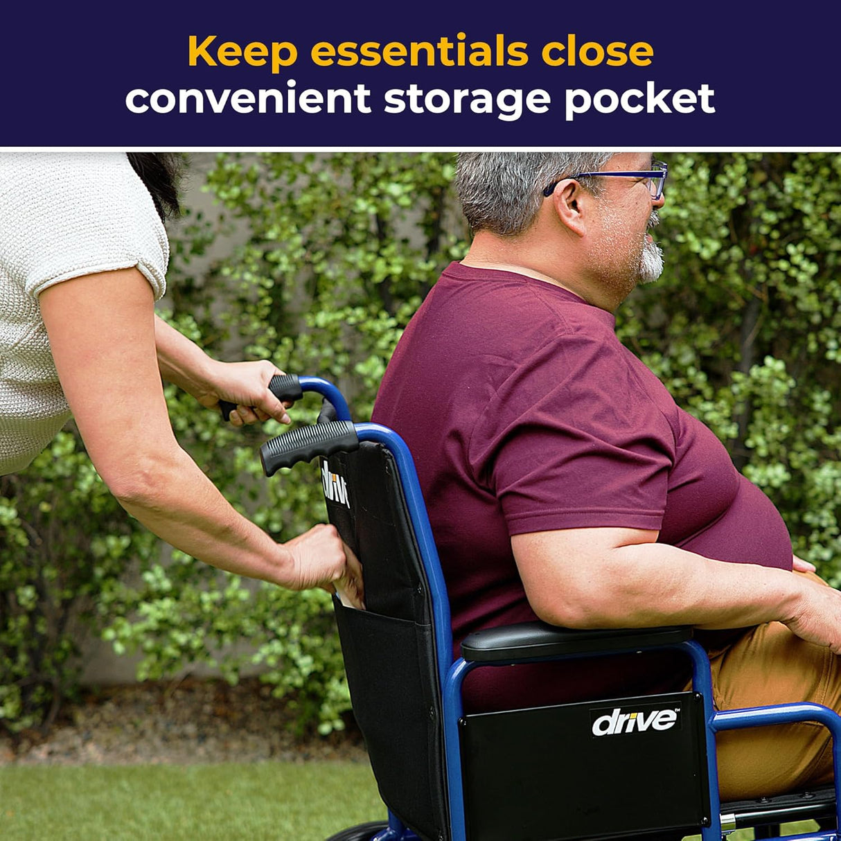 Bariatric Heavy Duty Transport Wheelchair with Swing Away Footrest