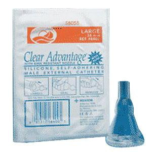 Bx/100 6200 Clear Advantage Silicone Self-adhering Male External Catheter, Size Medium 28mm